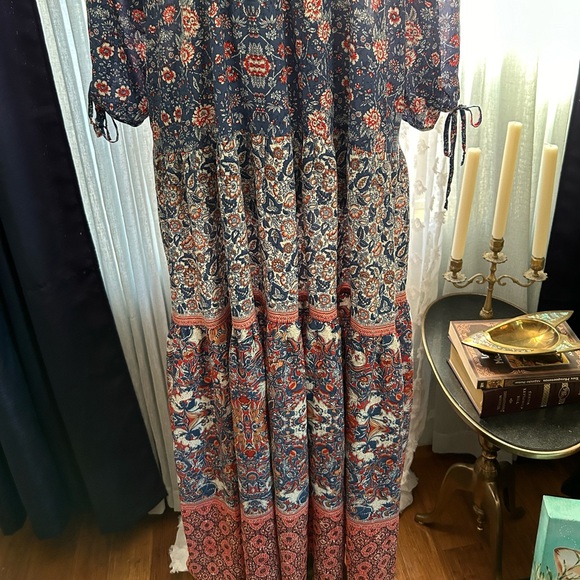 TOK blue and red floral maxi dress - Picture 3 of 7